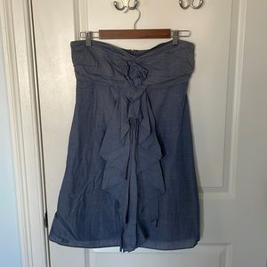 J. Crew Strapless Chambray Wild Rose Dress